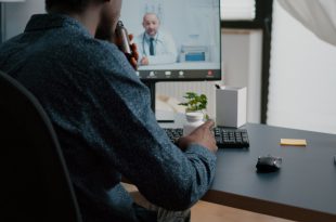 african american man seeking medical help from doctor via online intenet telehealth consultation with family medic health care checkup via video virtual conference patient seeking medicine advice 310x205 - پیش‌بینی بازار سلامت از راه دور در 5 سال آینده: فرصت‌ها و چالش‌ها